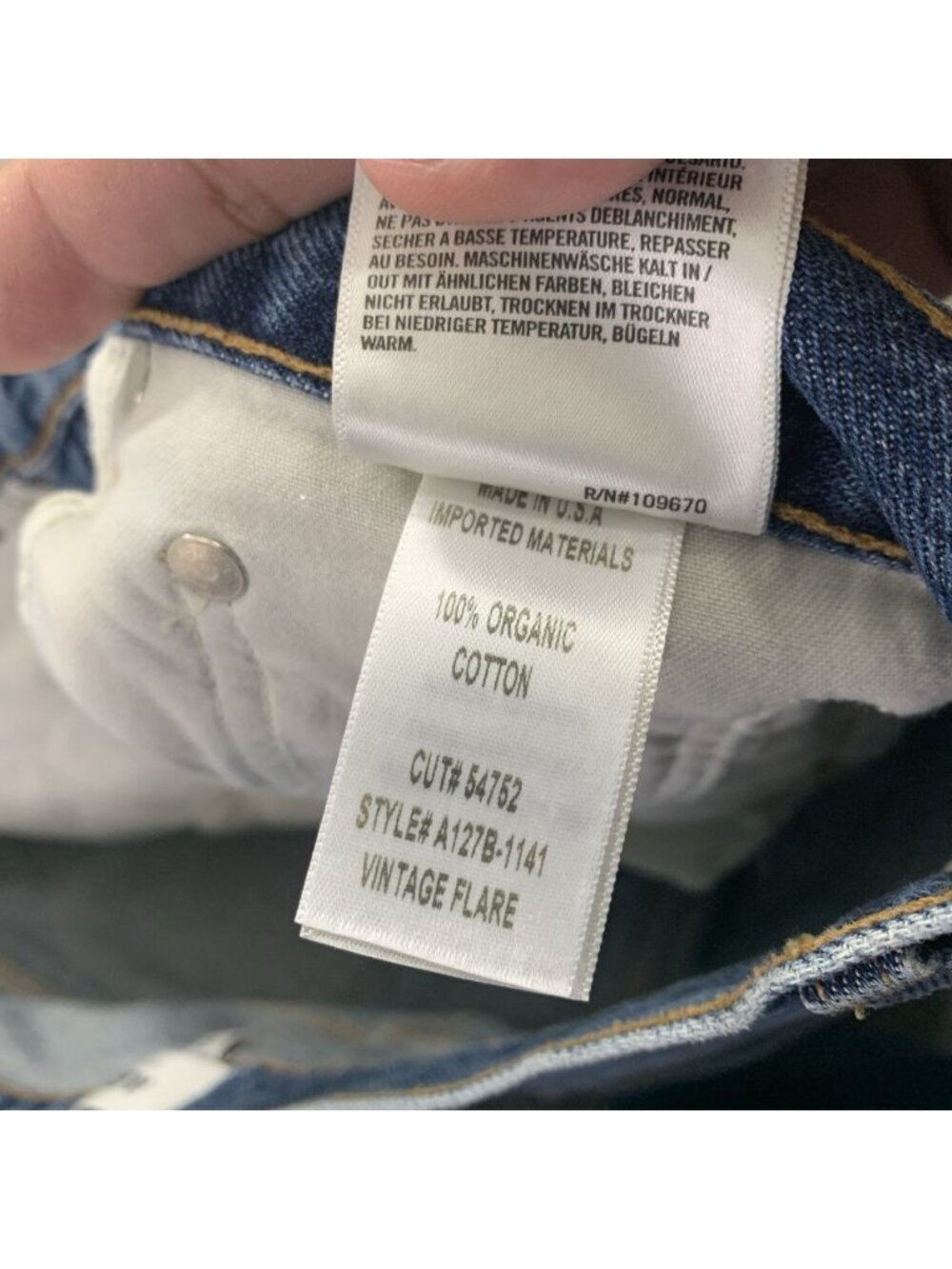 Agolde High Rise Vintage Flare Jeans Womens 32x31 100% Organic Cotton Blue Denim - Picture 10 of 12